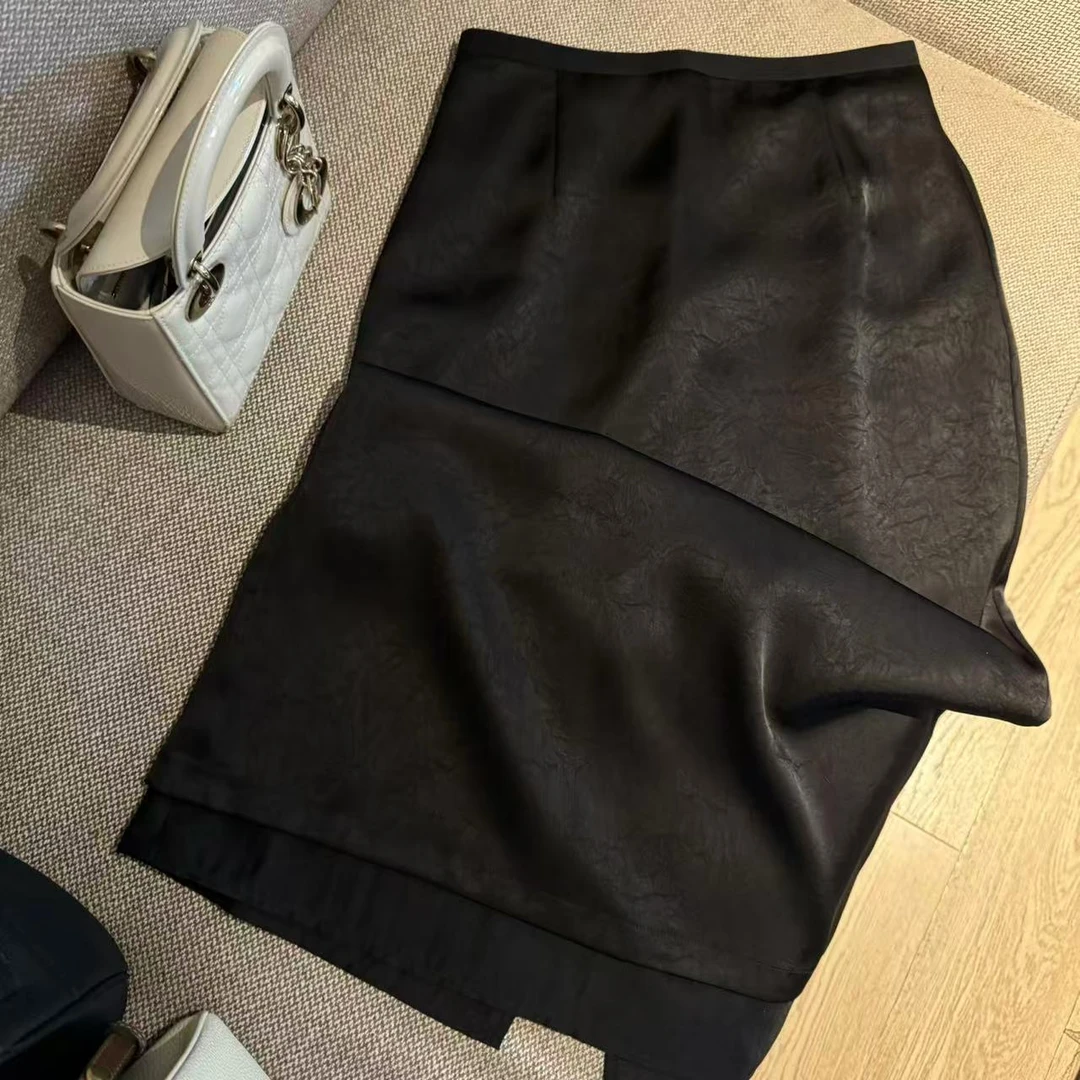 阿黎精选-------夏季显瘦后开叉A字半身裙