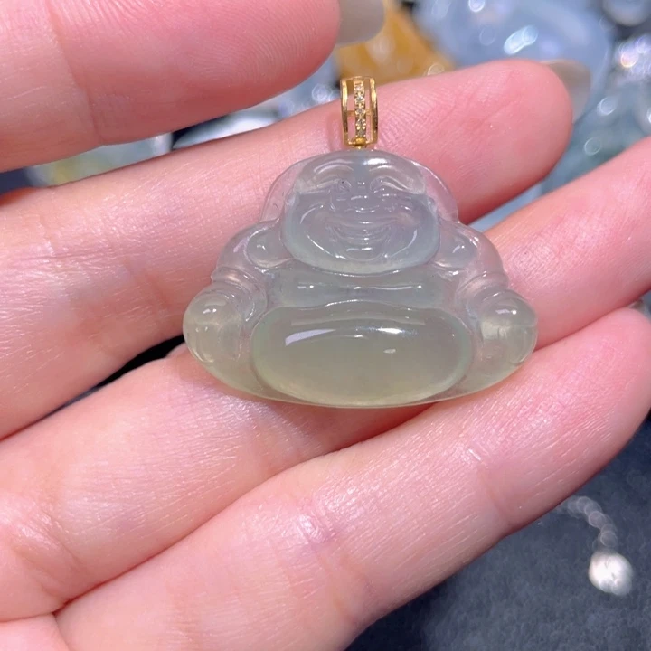 颈饰18K金镶嵌翡翠翡翠