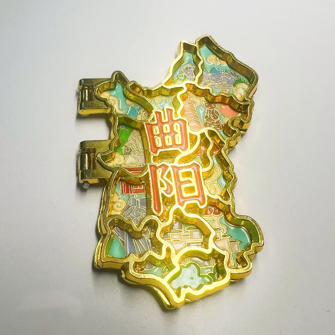 曲中蝶韵 曲阳县文创冰箱贴 金属镂空创意文化纪念礼品