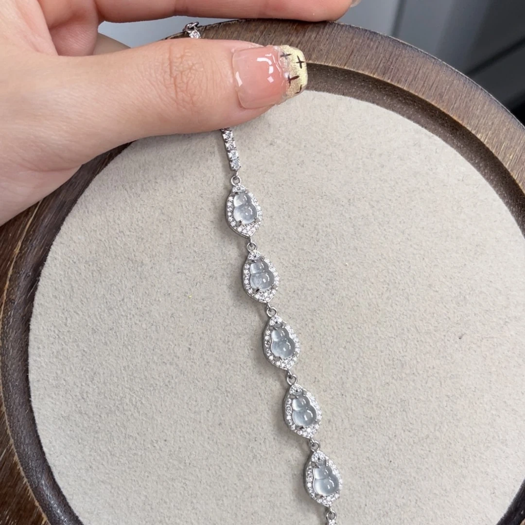 翡翠银S925镶嵌手链