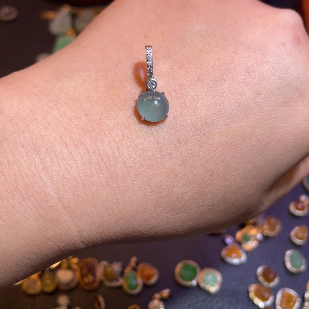 翡翠银S925镶嵌颈饰