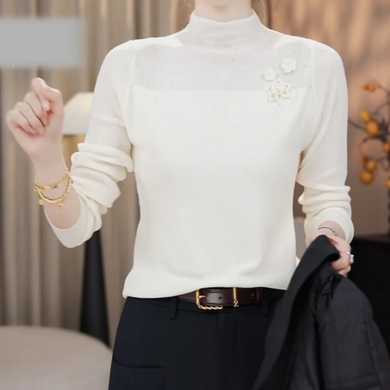 2025早秋新款时尚百搭气质显瘦修身长袖针织上衣LK2506858