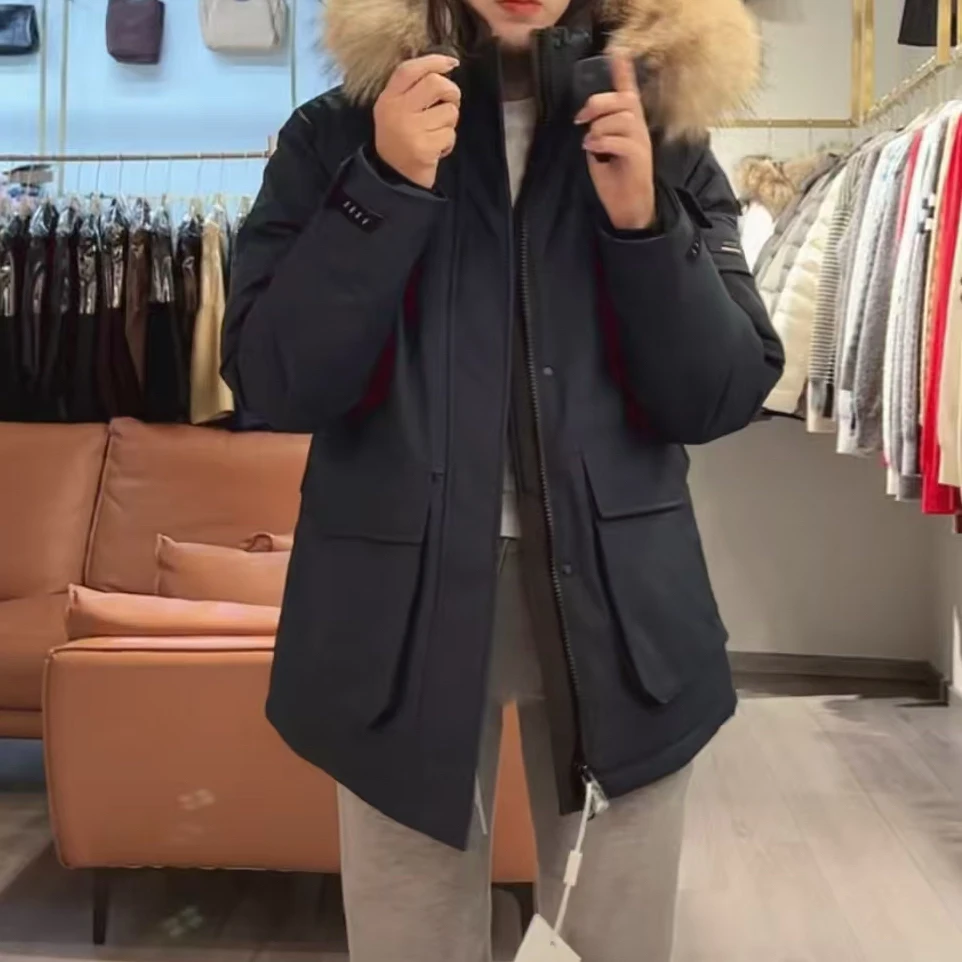 【四姐家】毛领袖口袋连帽外套 6036