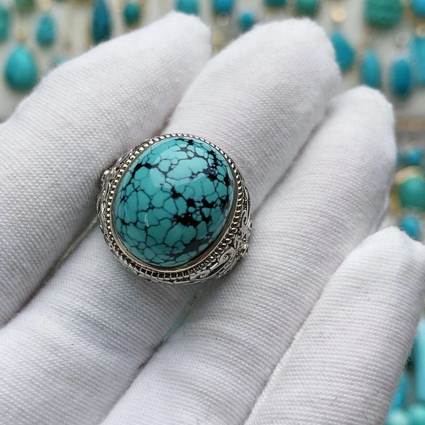 【闪购商品】绿松石配饰银S925镶嵌满**茬