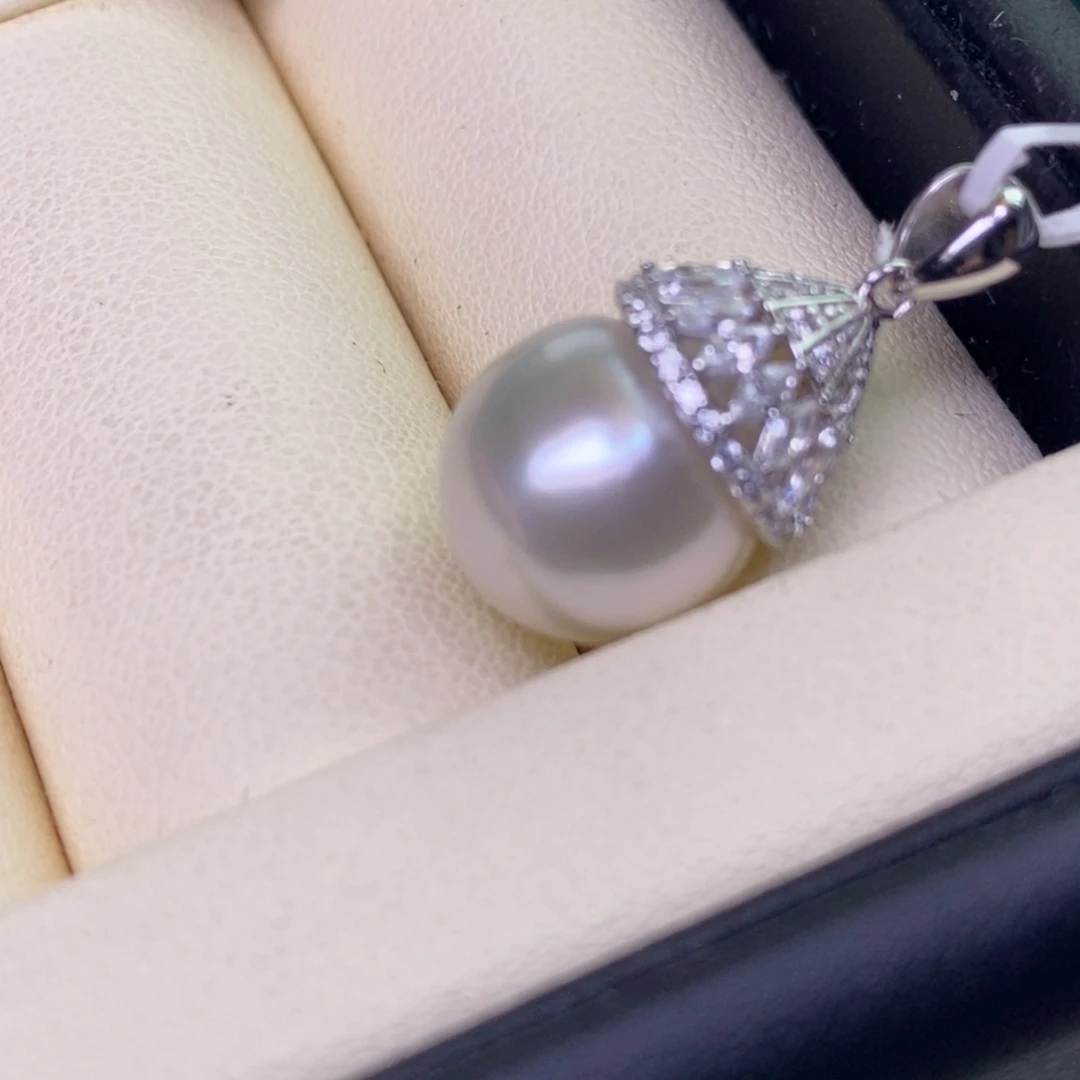 海水珍珠银S925镶嵌颈饰