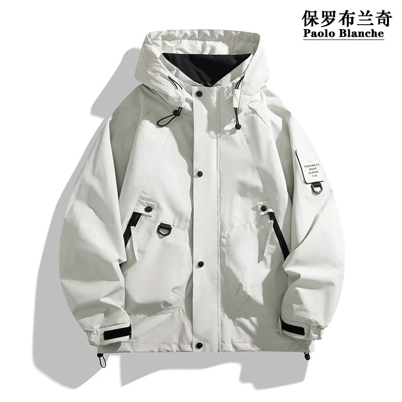 保罗2025男士春秋新款男士夹克服时尚防风外套冲锋衣爆款休闲潮款