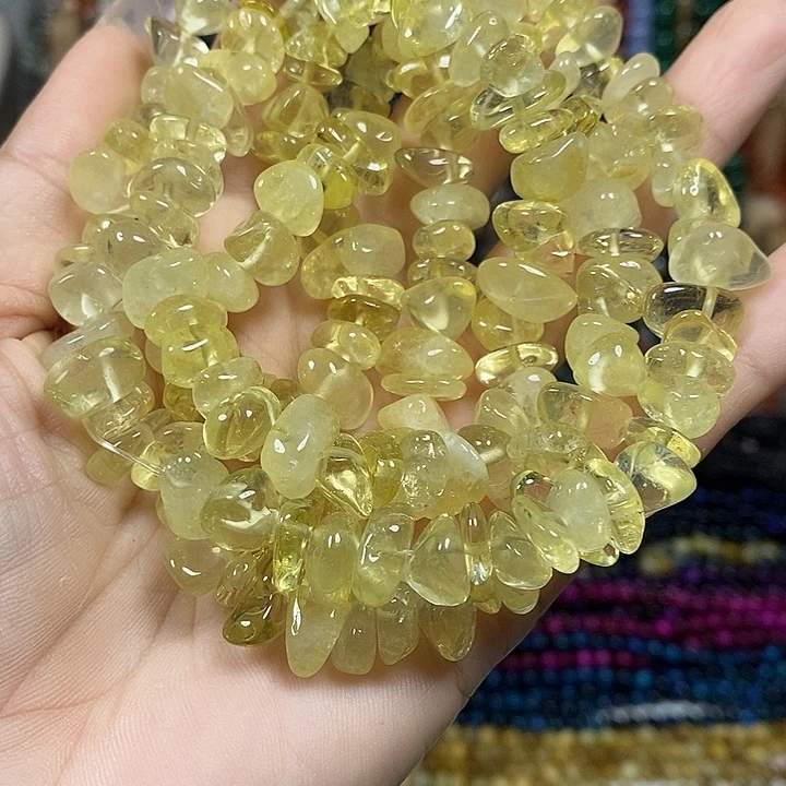 玛瑙/玉髓未镶嵌珠宝半成品天然柠檬晶绕手4圈