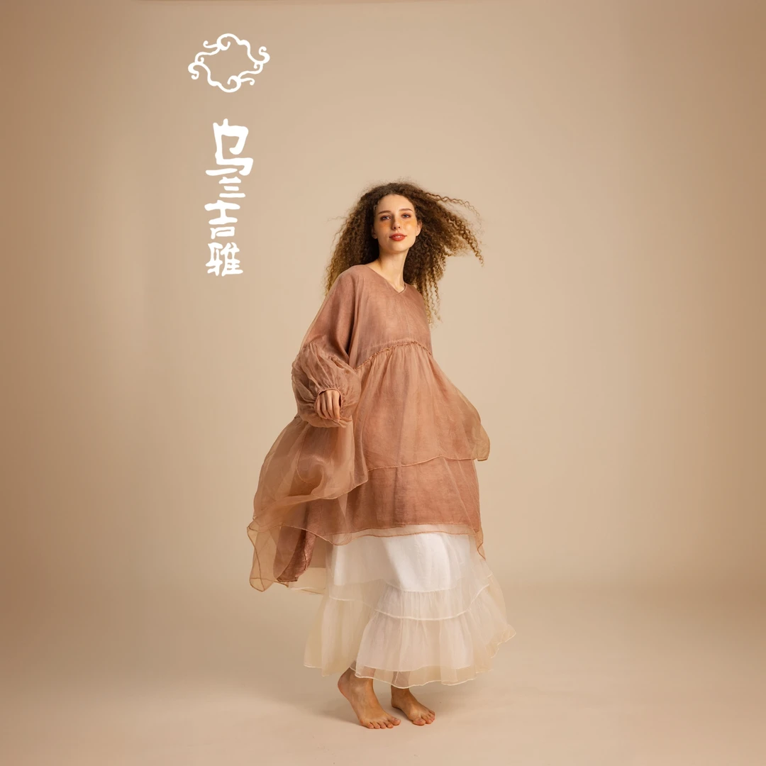 乌兰吉雅 原创设计连衣裙花好月圆裙