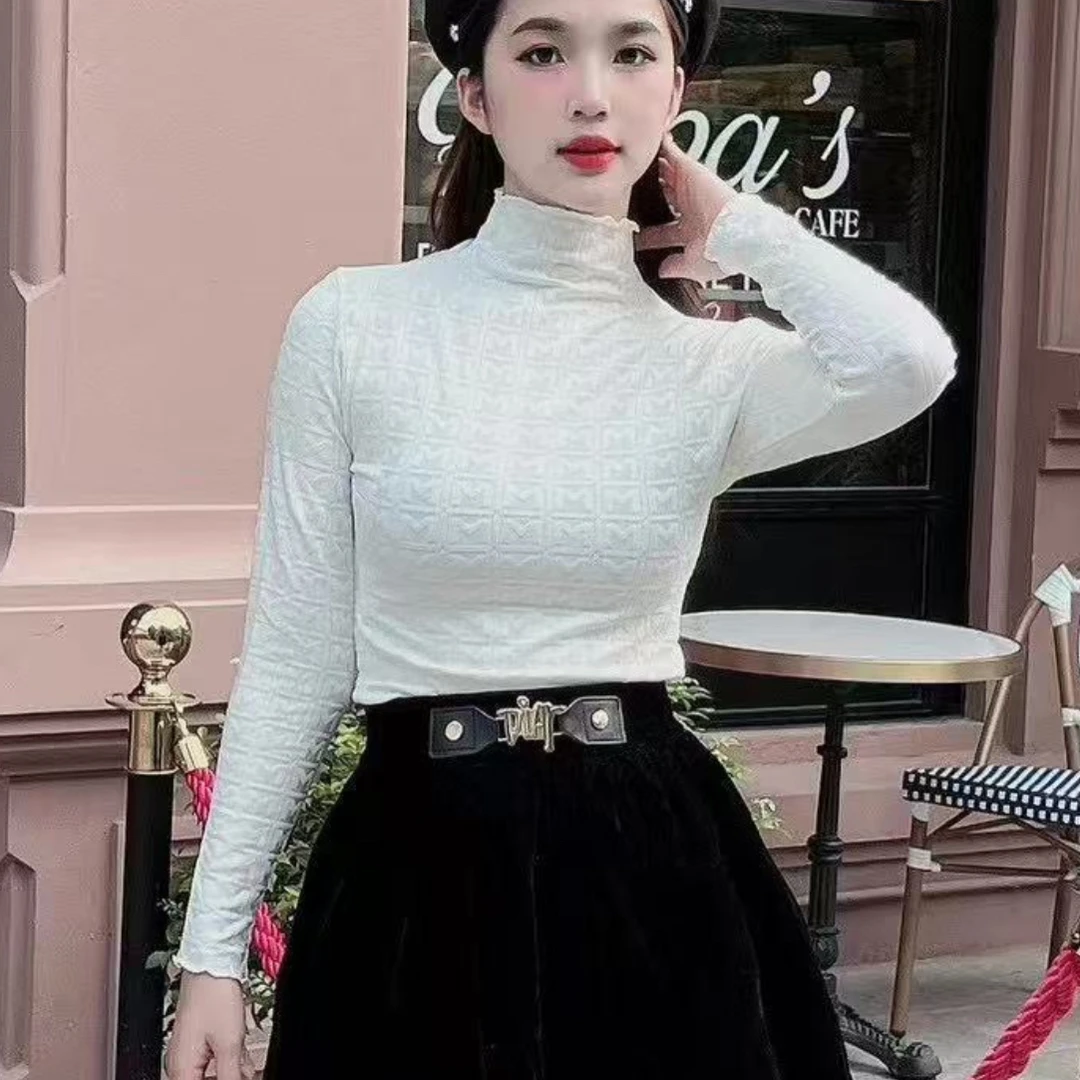 8107款花边领/平领打底衫女面膜T打底衫秋冬保暖建议80～150内