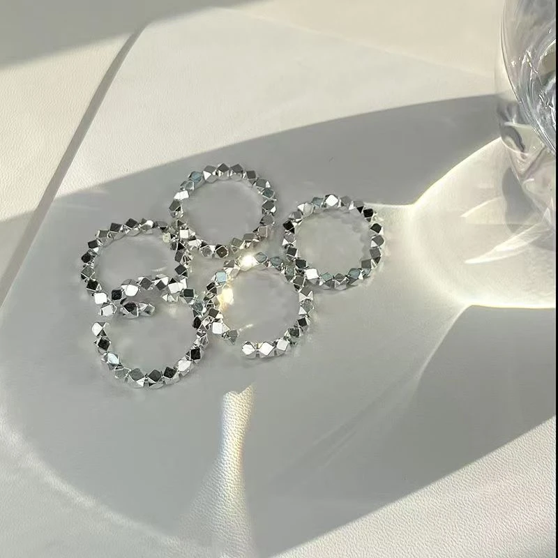 足银戒指 CP005碎银子戒指潮款情侣对戒轻奢精致时尚个性(无礼盒）