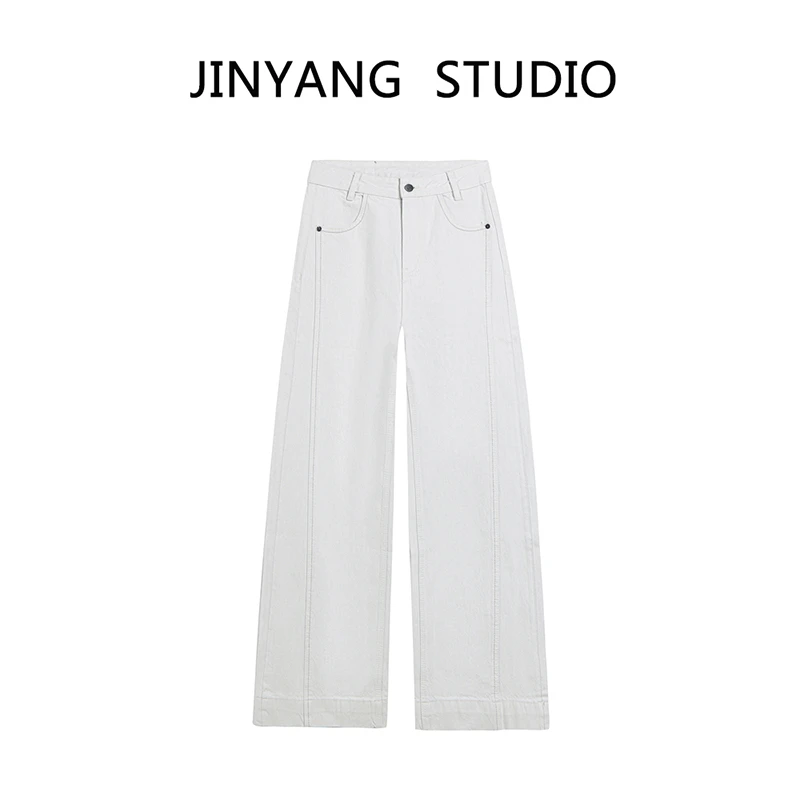 JY丨晓晓 [阔腿系列] 2025新品 阔腿宽松窄版直筒牛仔长裤女C8702