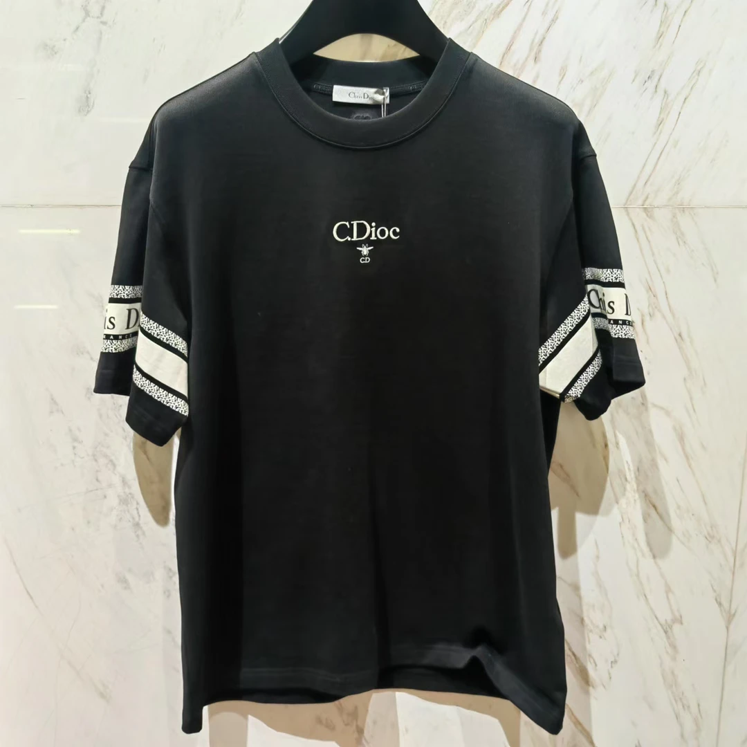 C.Dioc小蜜蜂男士宽松短袖T恤黑色白色