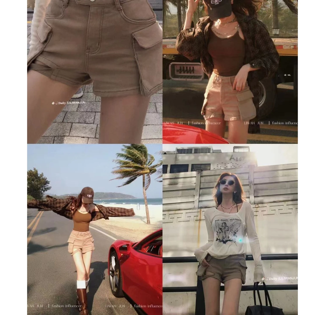 小鱼【洛杉矶辣妹】设计感口袋短裤LWJ23A1K087