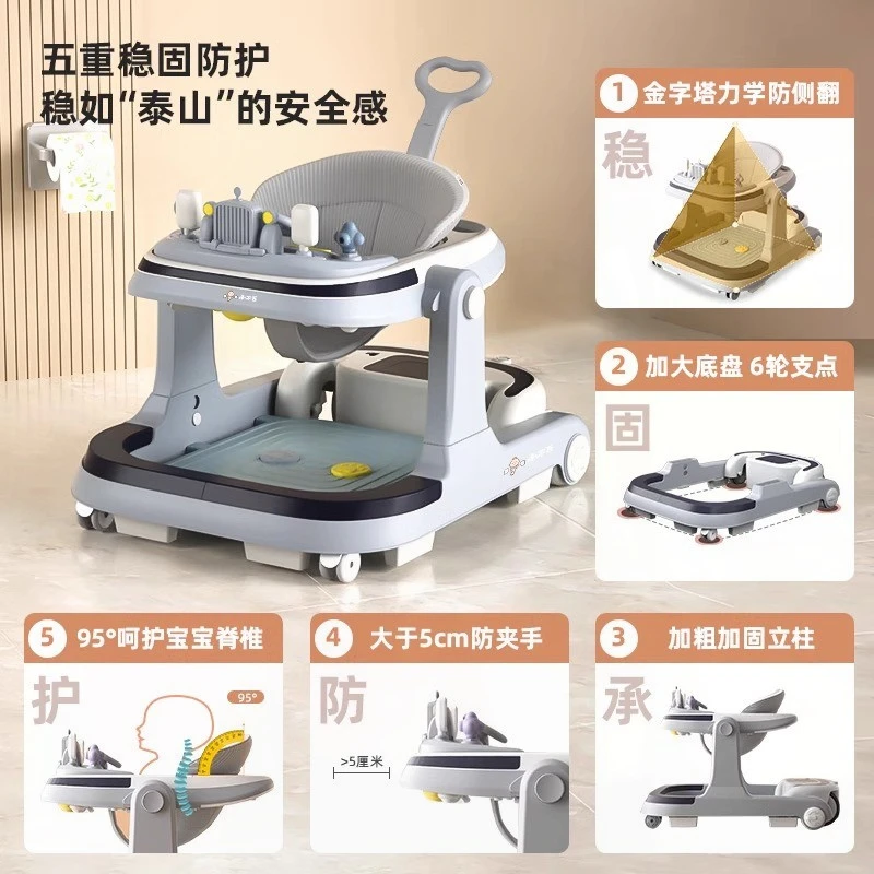 生日礼物德国婴儿学步车6到18个月宝宝防o型腿可折叠多功能学步车