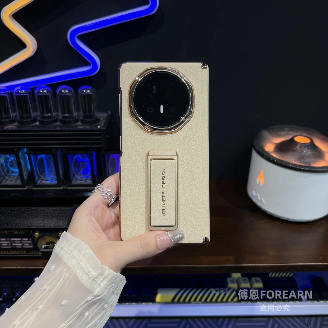 适用于荣耀magicv5手机壳真皮v5折叠屏腕带支架保护套新款中轴