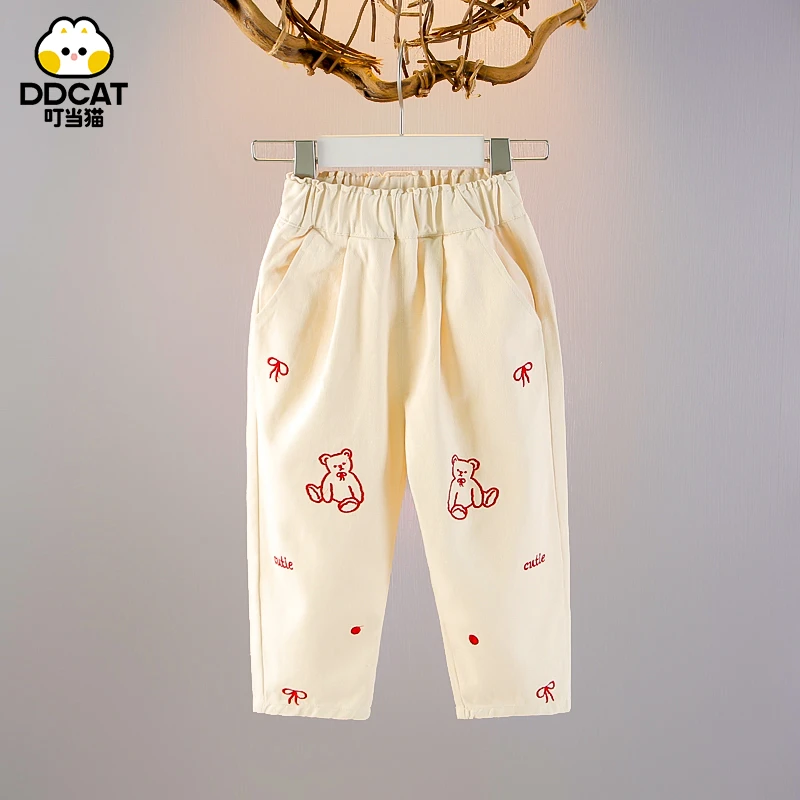 叮当猫女童裤子洋气秋装女宝宝休闲裤春秋外穿中小童秋季儿童长裤