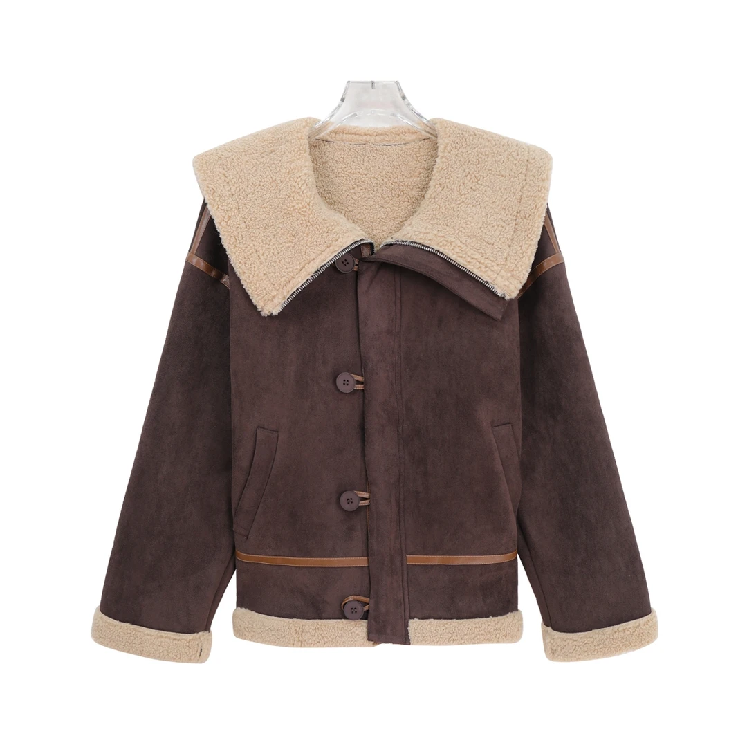 S大翻领美拉德氛围感宽松小个子加厚外套S5429