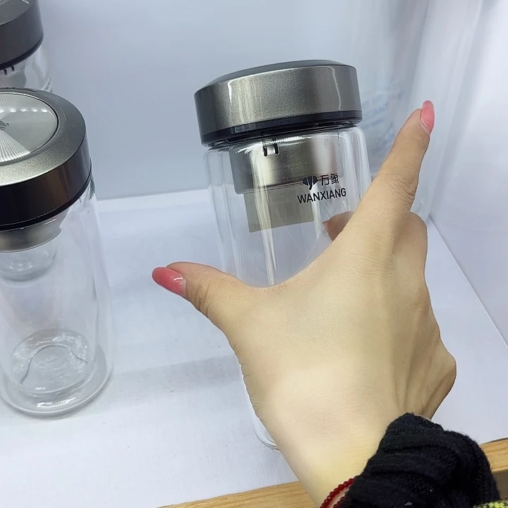 钢***铁万象品牌双层玻璃杯V406L