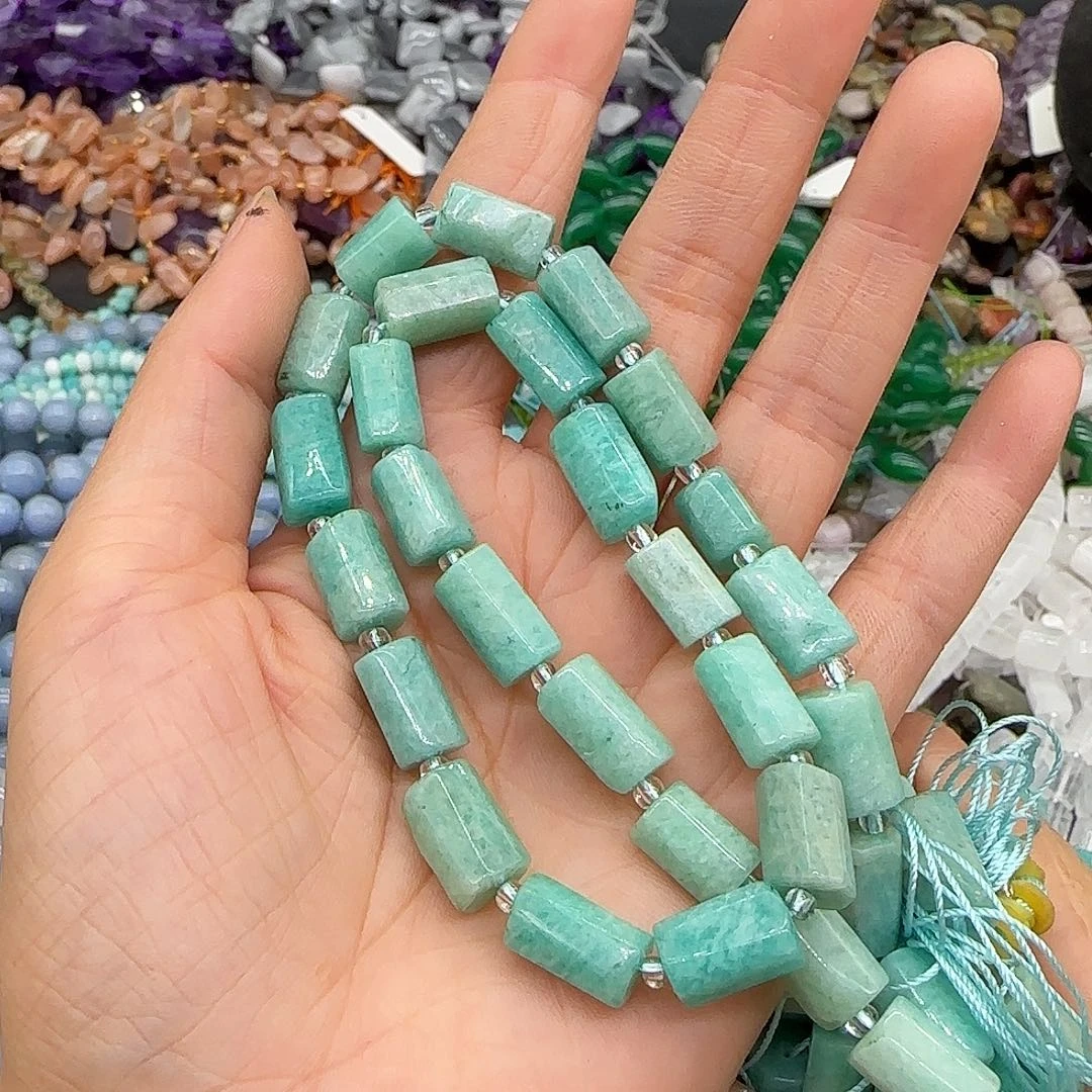 玛瑙/玉髓合金珠宝半成品天河石7mm一条