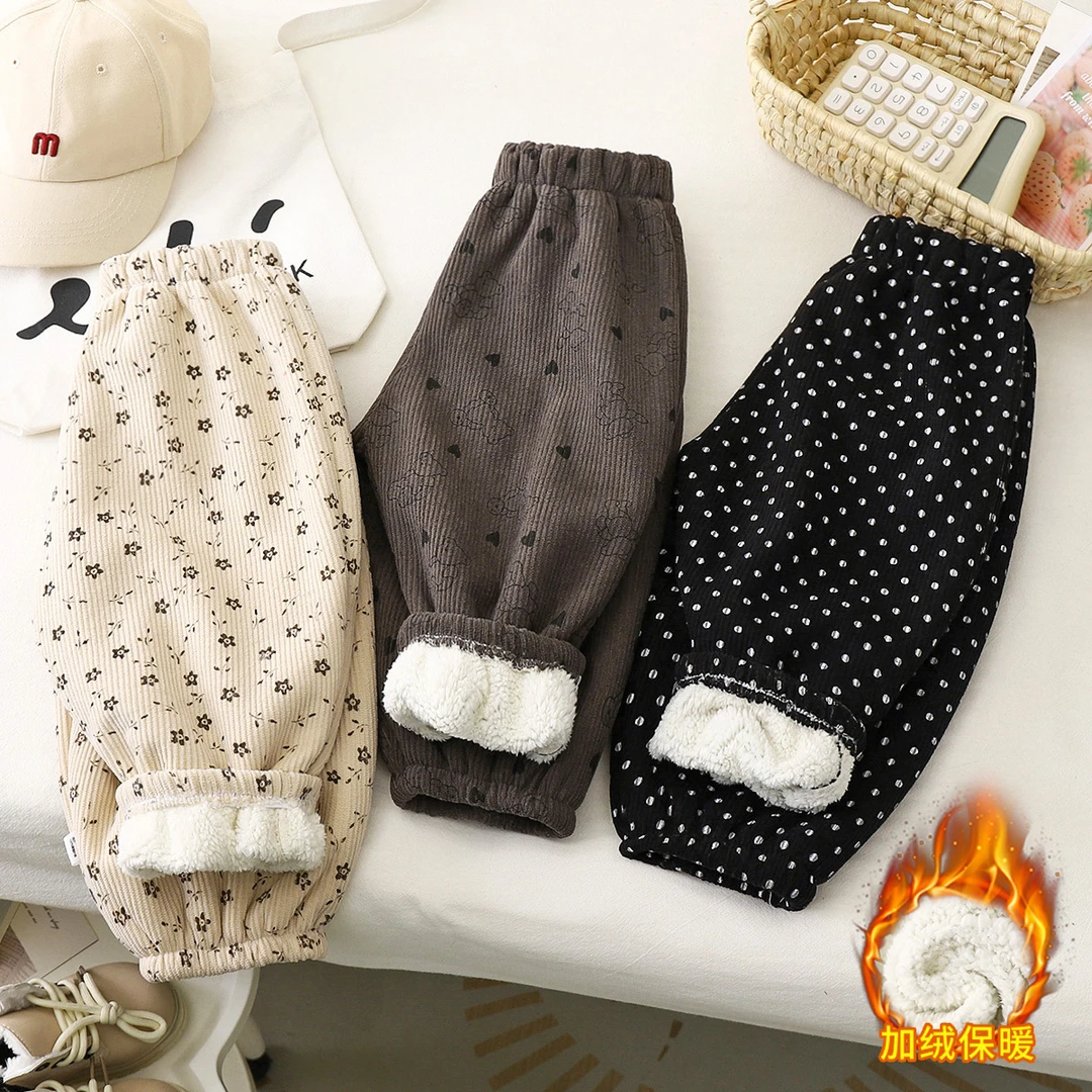 冬季宝宝男童儿童裤子女童卫裤加绒裤童裤新款保暖裤童装加厚外穿