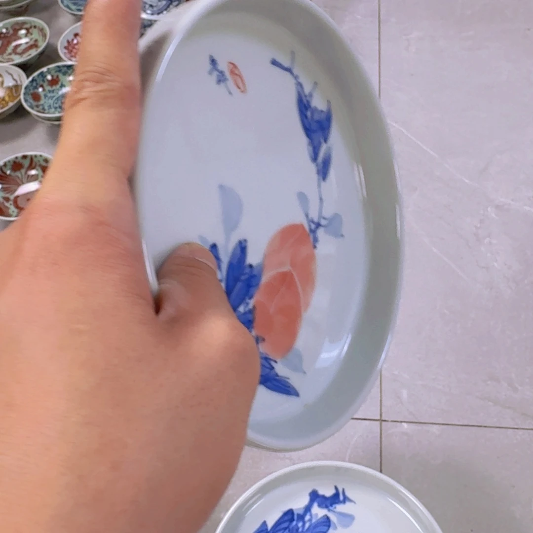 瓷片手工手绘桃子大壶乘