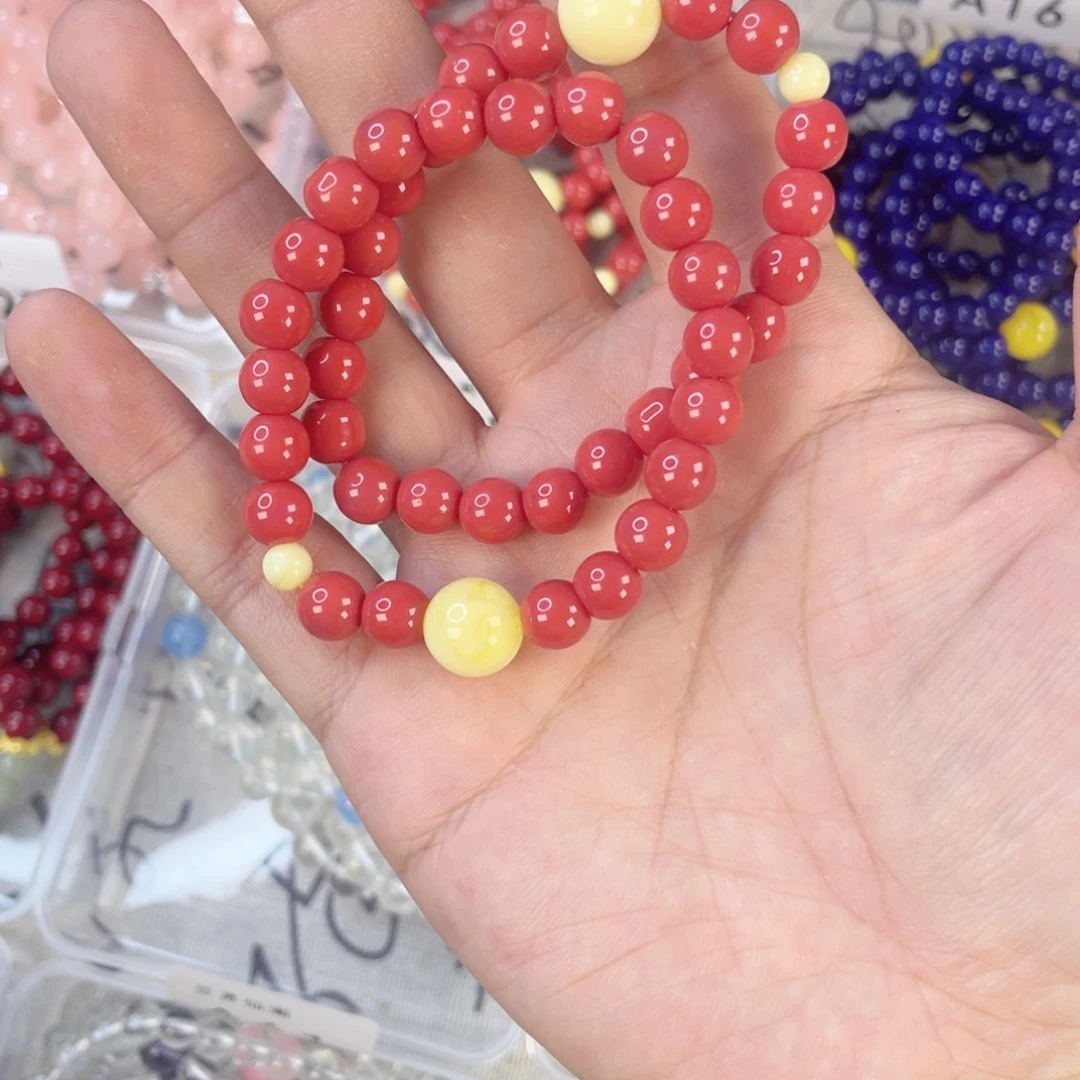 檀香紫檀（小叶紫檀）手串银S925镀金镶嵌