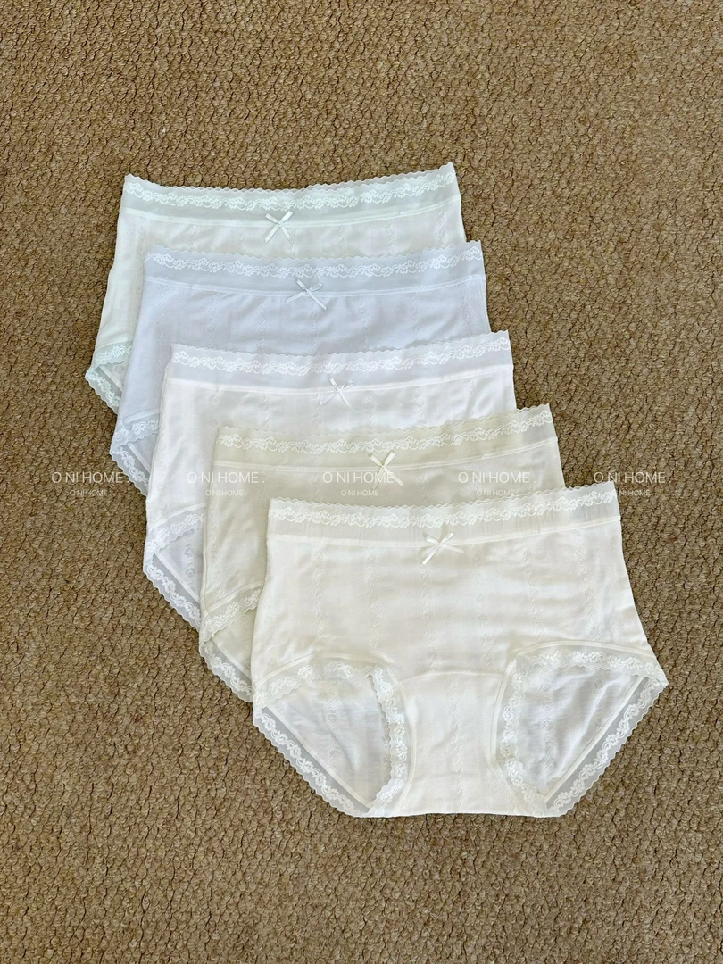 【欧尼家】高腰花边亲肤内裤 5条装