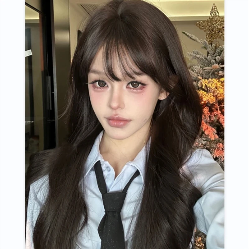 【邻家楚楚】灵动时尚修颜舒适透气蓬松黑茶色长发卷发