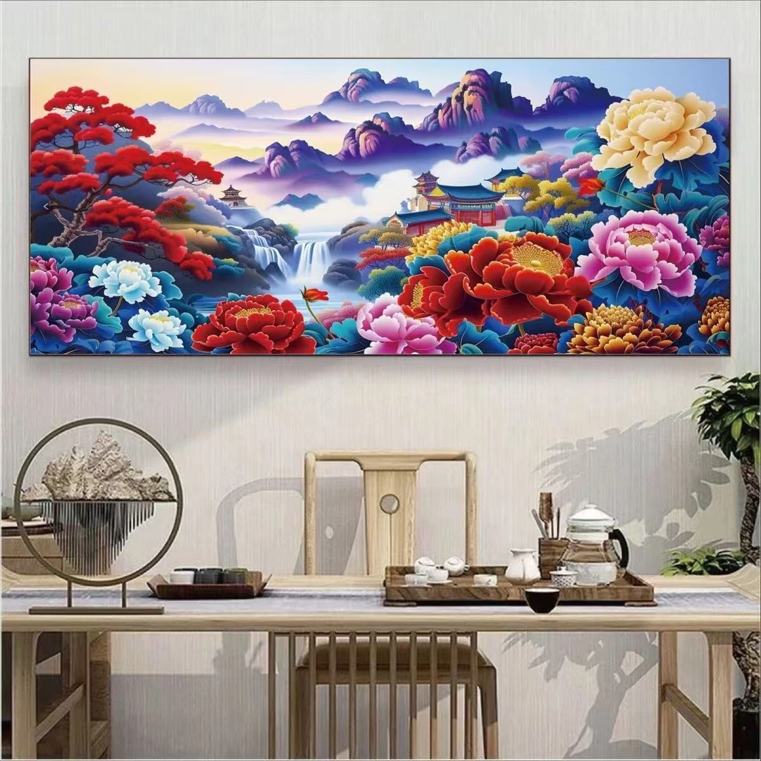 手工十字绣成品流水生财鸿锦版p405