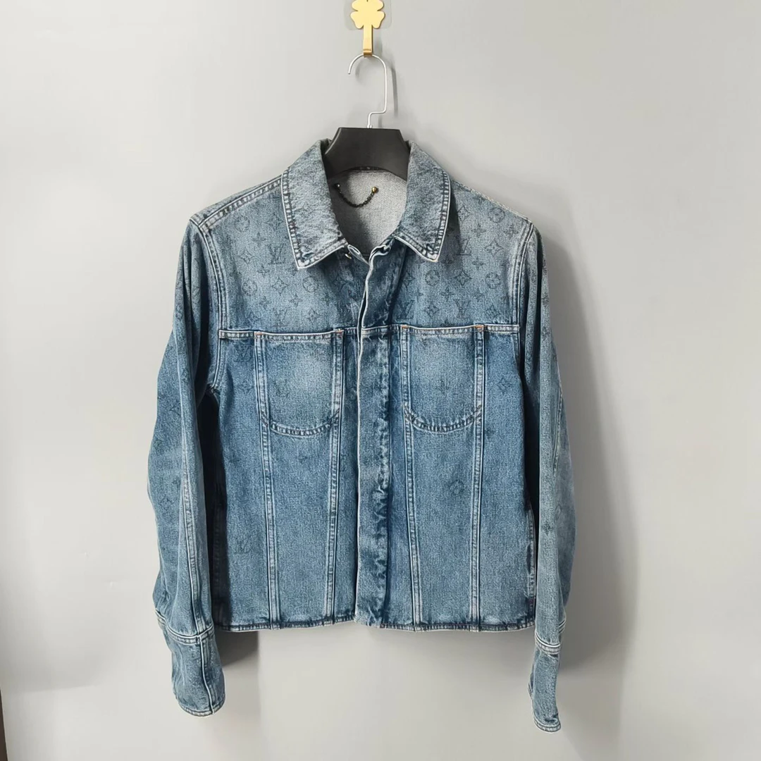 99新 LouisVuitton/路易威登 葡萄籽奢潮/LV满印老花牛仔夹克/46