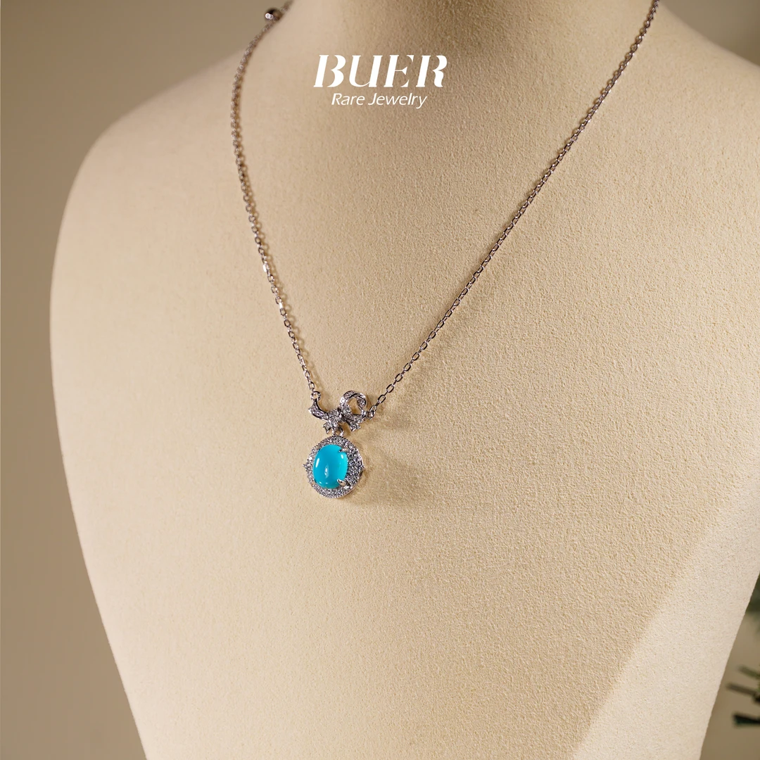 【不二】绿松石银蝴蝶结项链