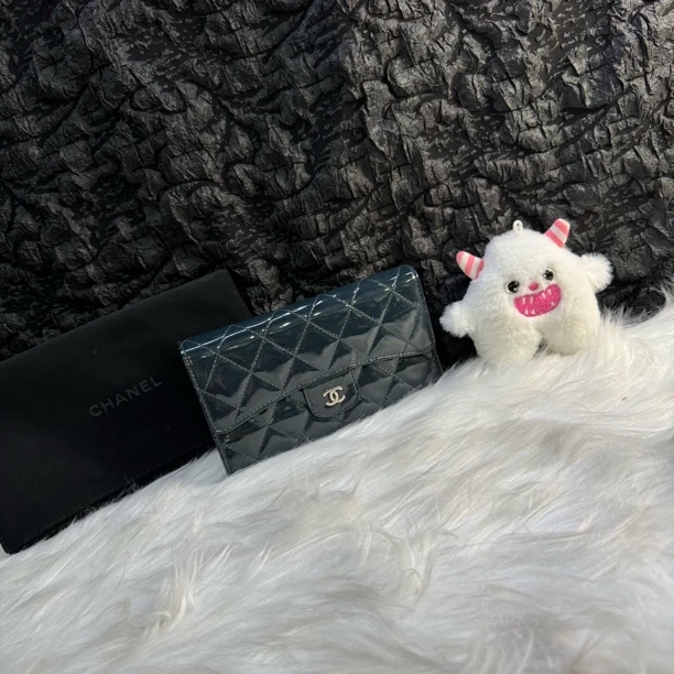 95新 Chanel/香奈儿 香奈儿绿色钱包手拿包