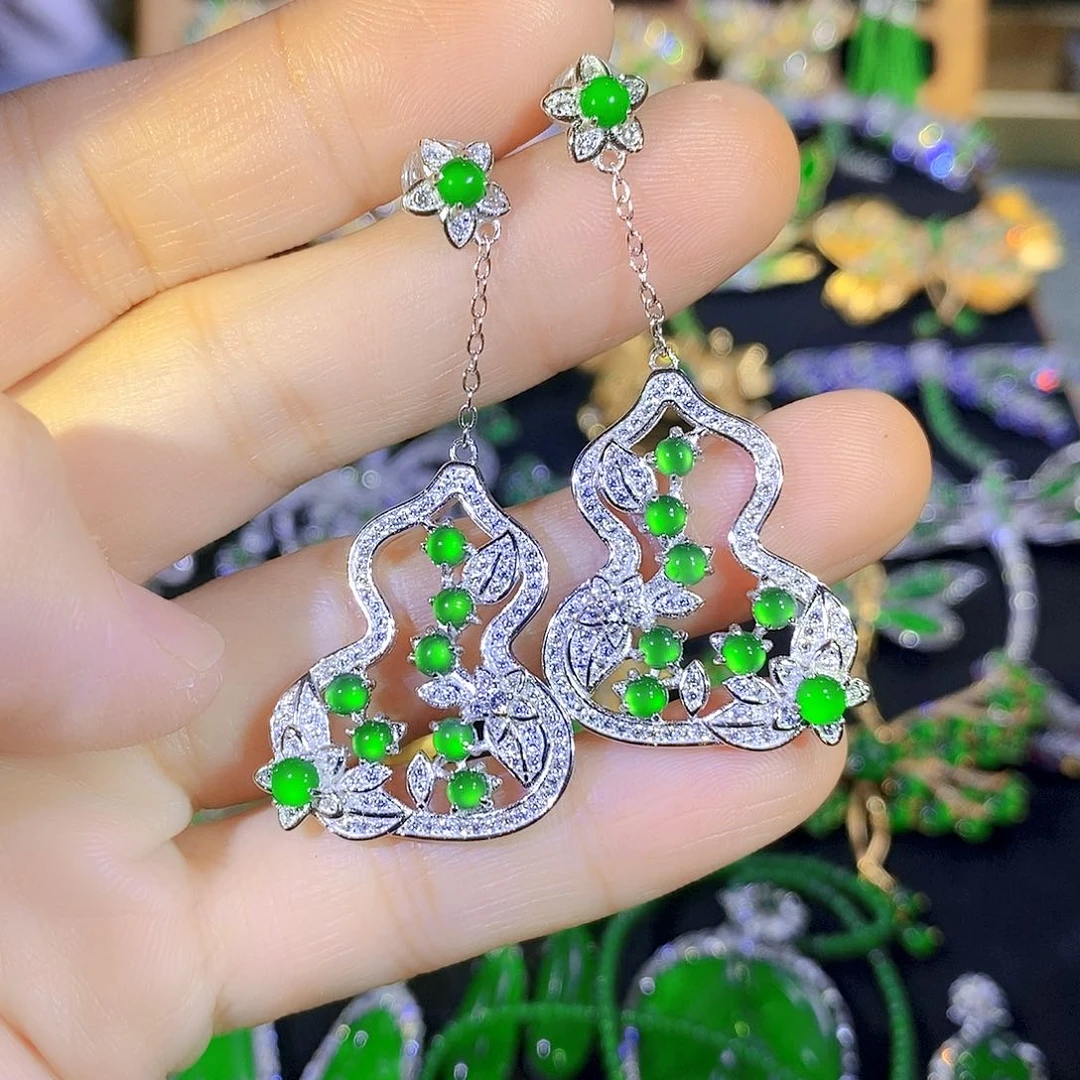 吊坠(不含链)银S925镶嵌翡翠