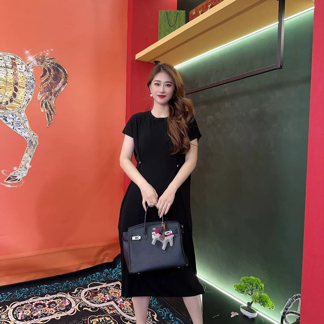 8016多金大码减长款A字裙子夏季新款女装设计感连衣裙女