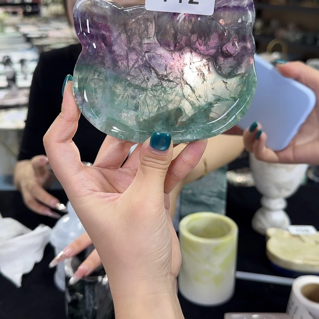712紫绿水晶小猫福利