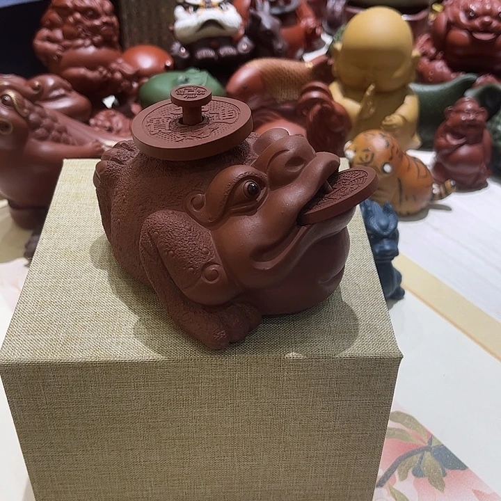 茶壶紫砂特价金蟾