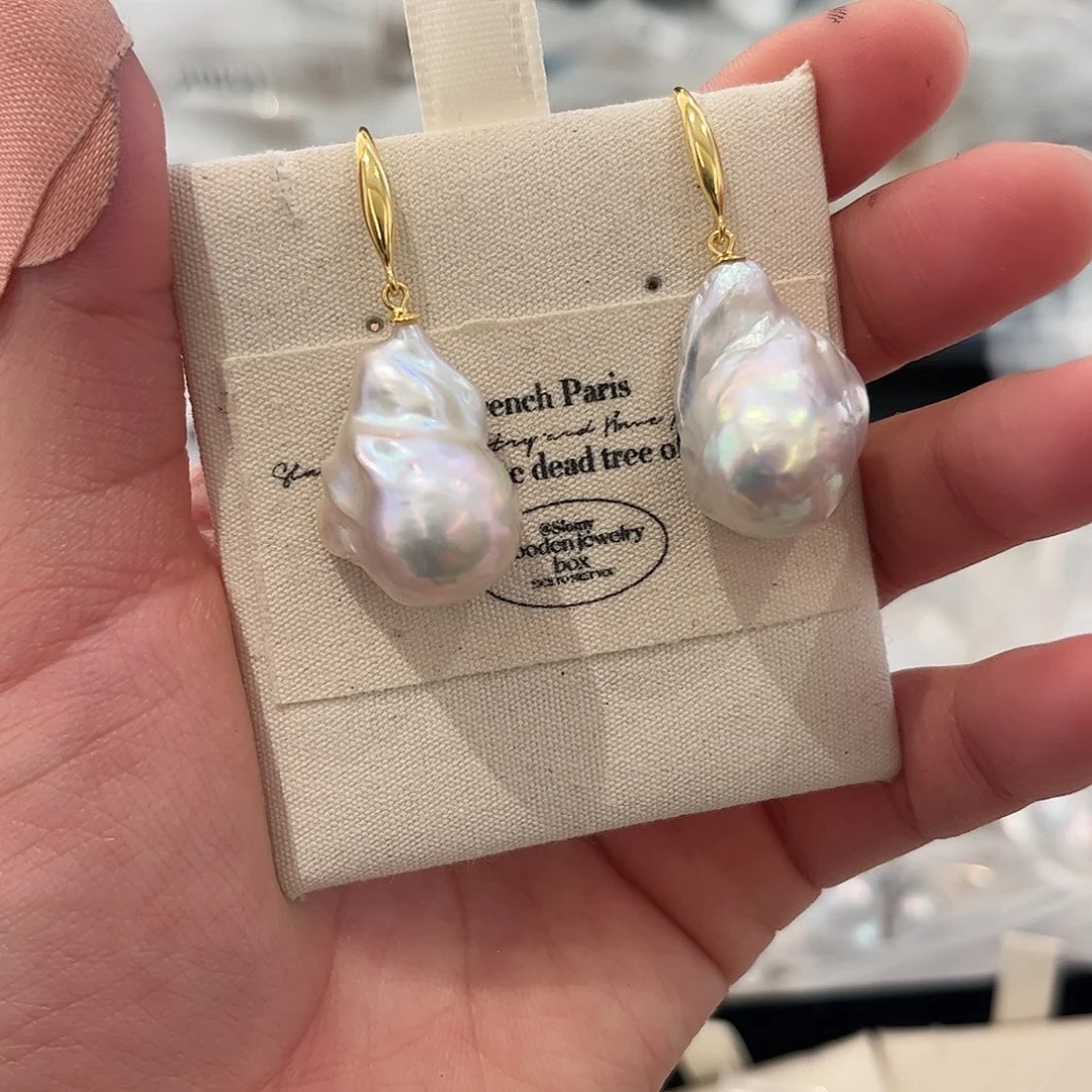 淡水珍珠耳饰银S925镶嵌