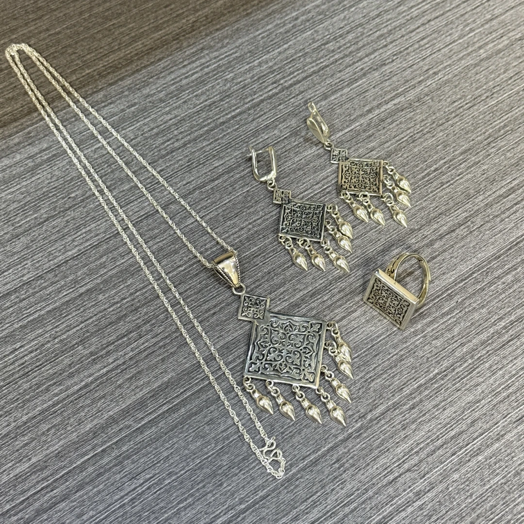 足银银制品 纯银s990重工三件套