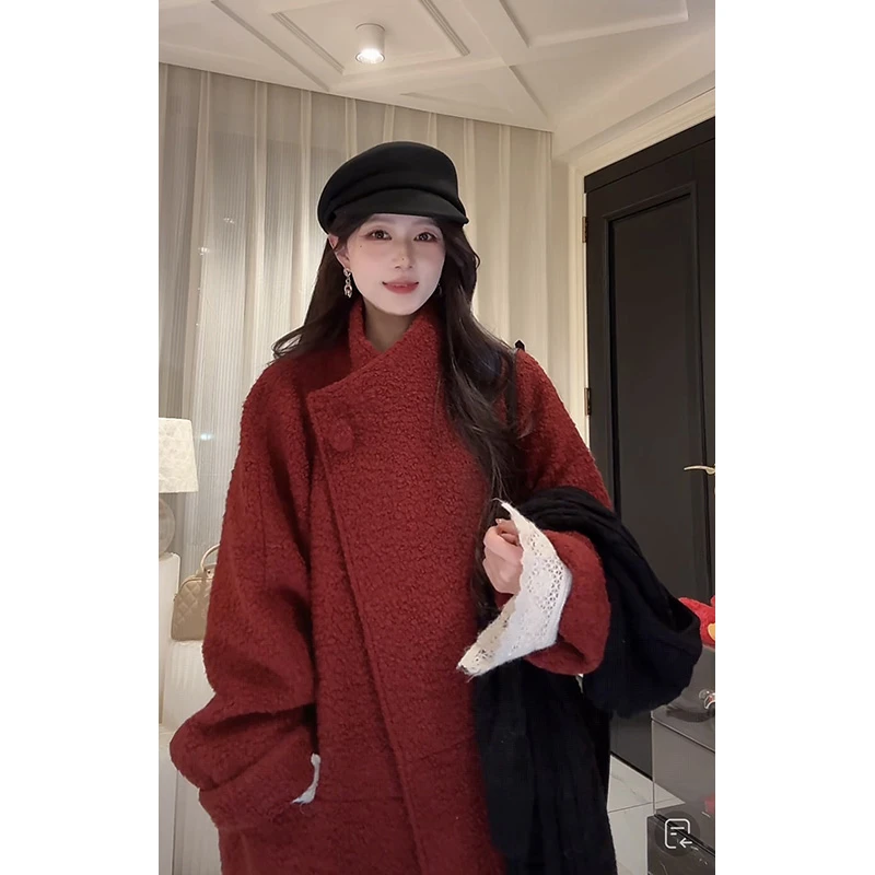 鱼er【冬日烈焰】设计师高定/羊毛特种纱时髦精致保暖外套