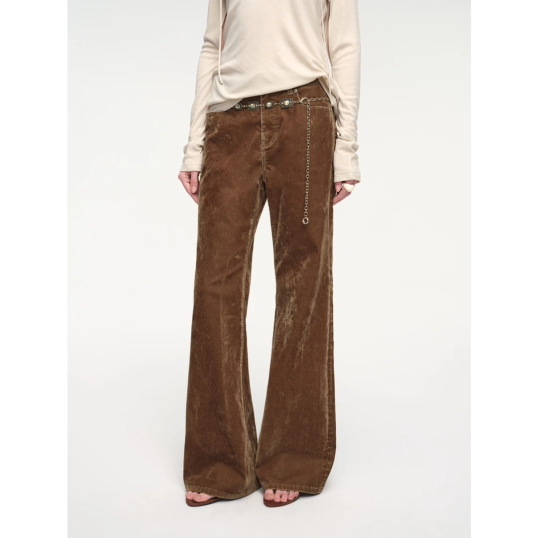 [时髦搭子] 付智恩 慢调奶咖 百搭酵素洗水低腰微喇牛仔裤