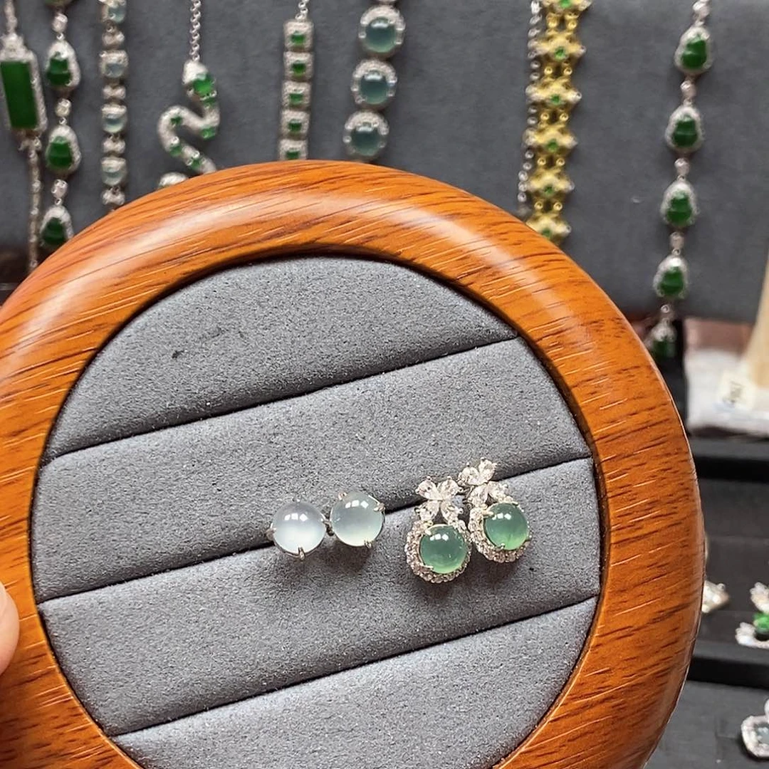 翡翠颈饰银S925镶嵌ღ*