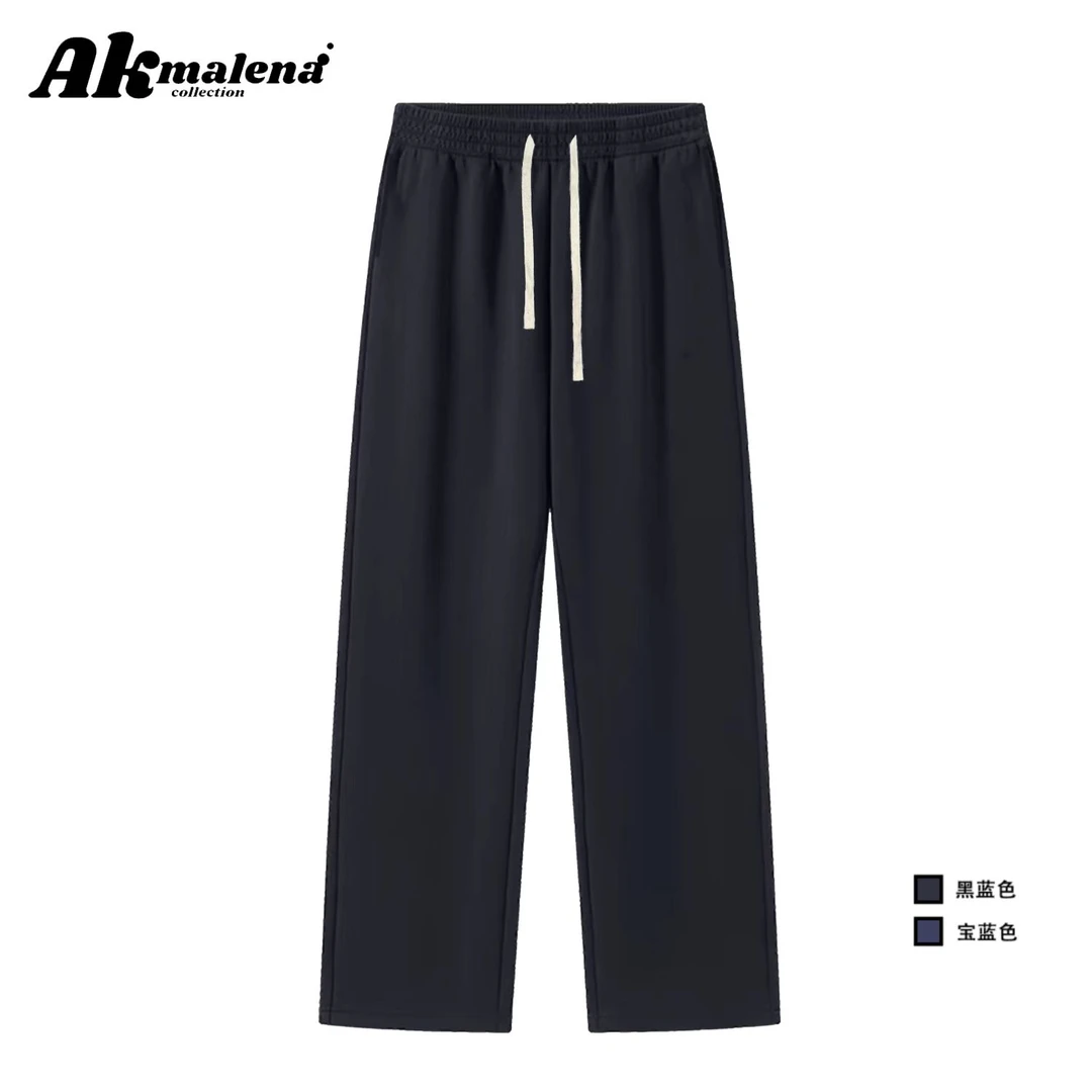 男士加绒宽松直筒长裤保暖垂感秋冬潮流百搭运动抽绳休闲裤裤子