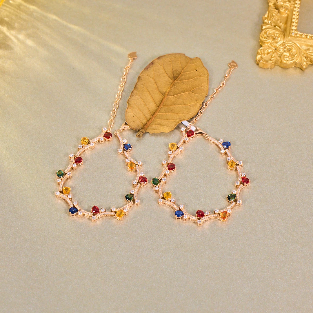 【歪歪】彩蓝宝水滴手链4*5（玫）（多样性发一）XB-J3099