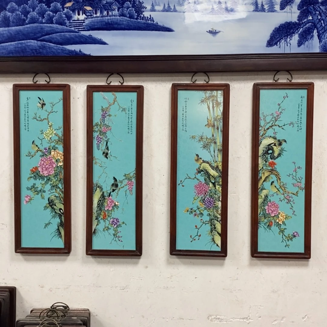 瓷80*28*4景德镇瓷板画柴窑烧制