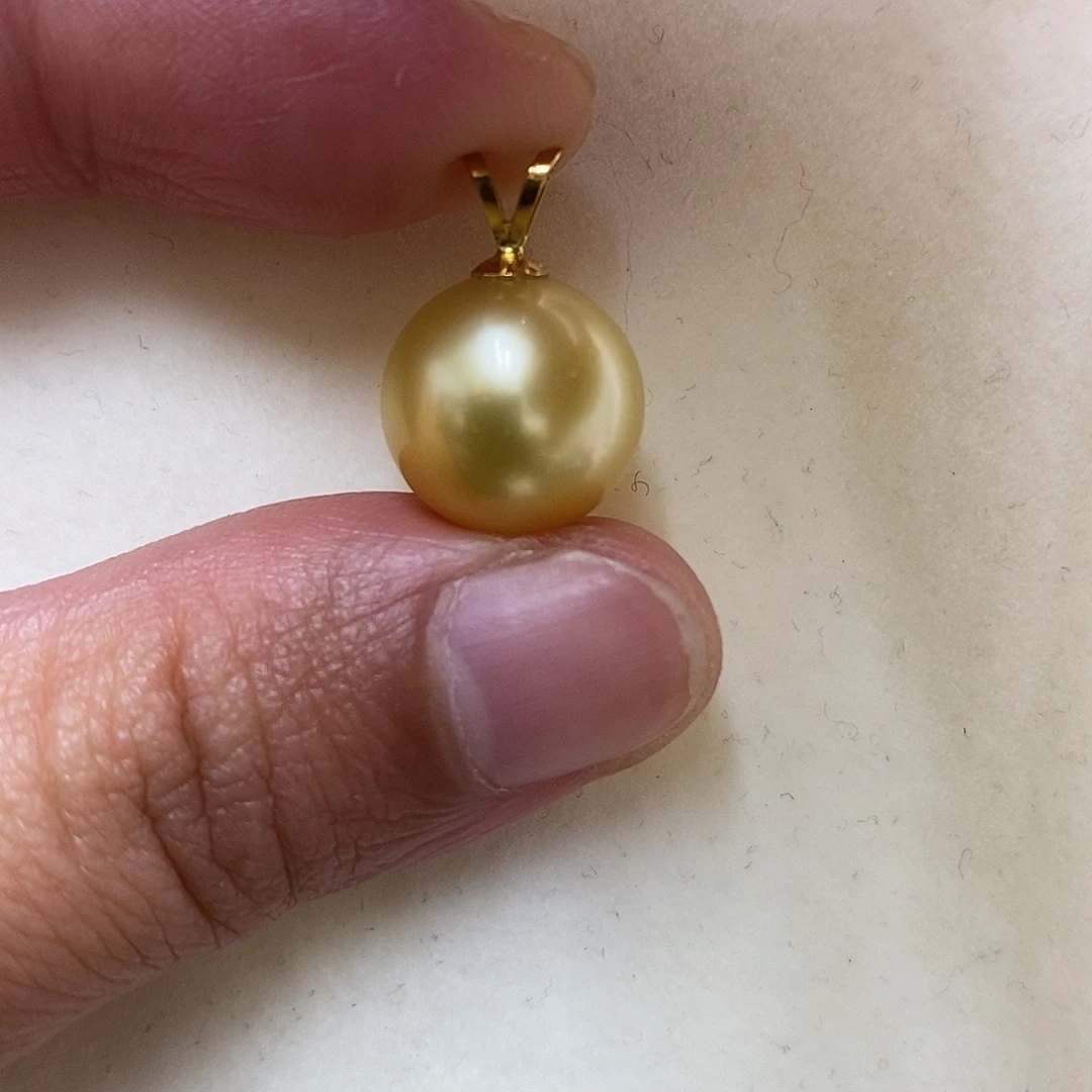 吊坠(不含链)18K金镶嵌海水珍珠