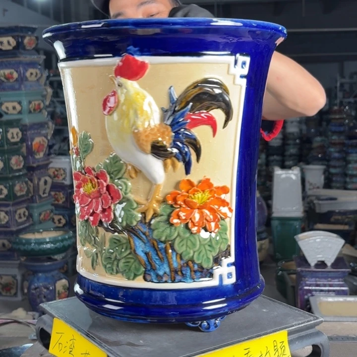 一风堂石湾花盆 内28*37修补痕迹微瑕
