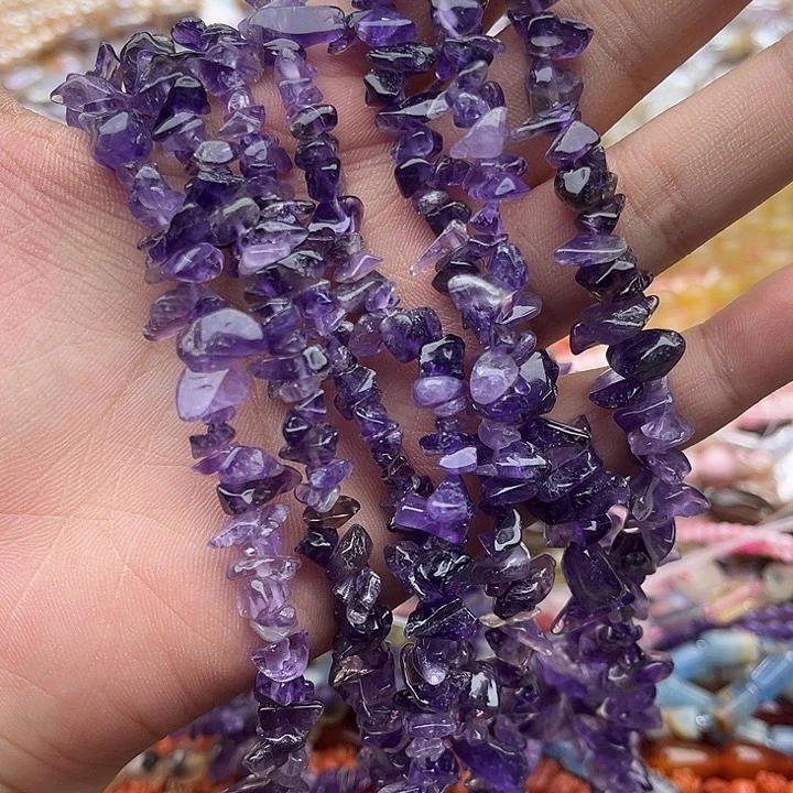 玛瑙/玉髓未镶嵌珠宝半成品一条紫晶碎石