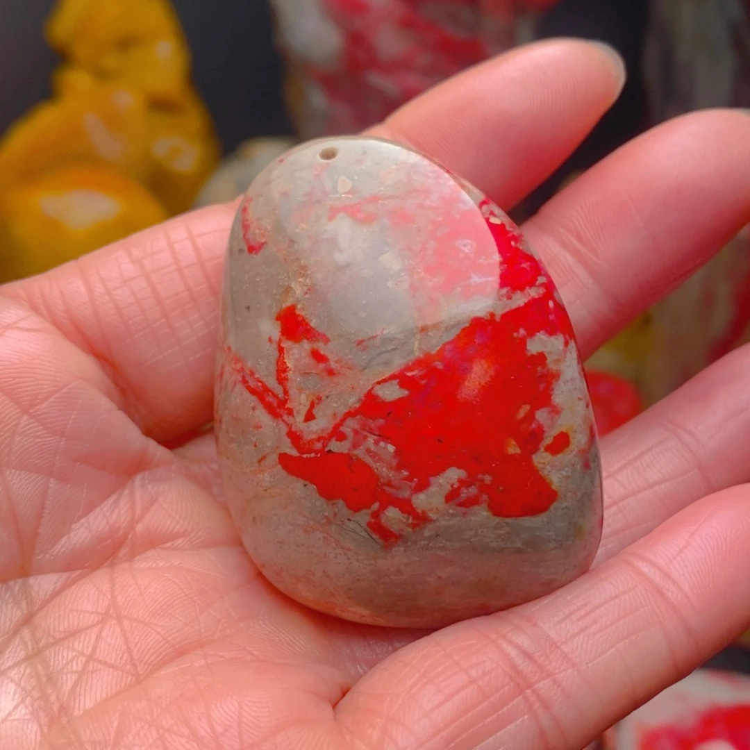 昌化鸡血石乐*昌化鸡血石手把件