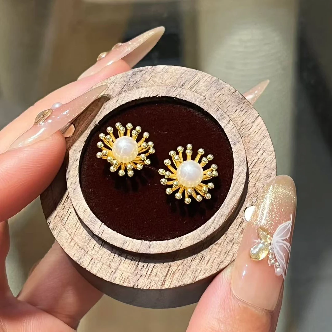 铜合金树脂耳饰 1070 甜美少女心设计感耳钉