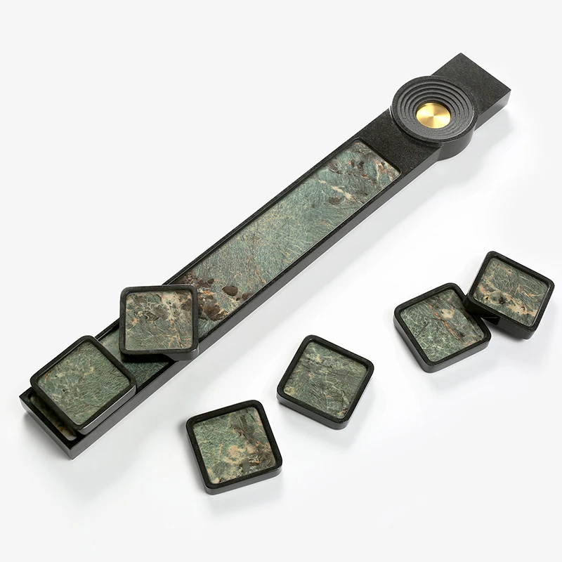 仁唐2025新款新中式设计师轻奢高端杯架杯垫套装家用办公室茶室